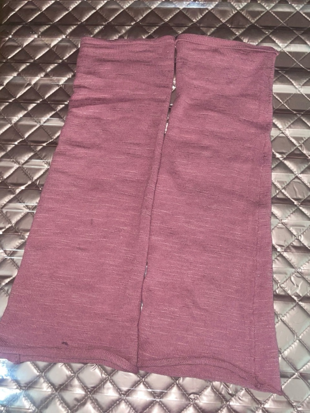 Mauve Ribbed Knit  Warmers